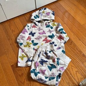 Hanna Andersson Toddler Butterfly Sweatshirt and Joggers